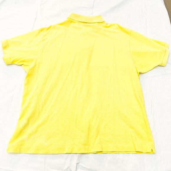 Lacoste Men's Short Sleeve Polo Neon Yellow Button Down Size 7 (Large) - Picture 5 of 6